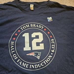 Tom Brady Shirt Adult XL Blue Hall Of Fame Induction New England Patriots